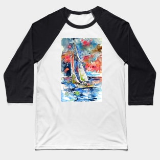Sailboat with seaguls Baseball T-Shirt